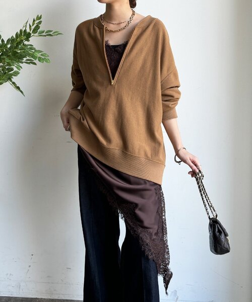 DouDou（ドゥドゥ） キャミソール アシメレースキャミ : ZOZOTOWN