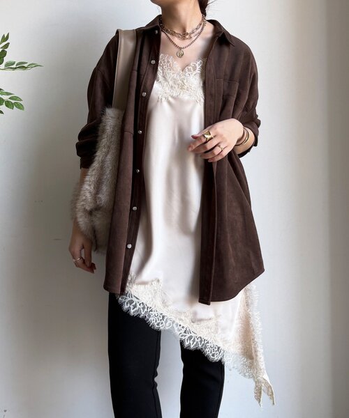 DouDou（ドゥドゥ） キャミソール アシメレースキャミ : ZOZOTOWN