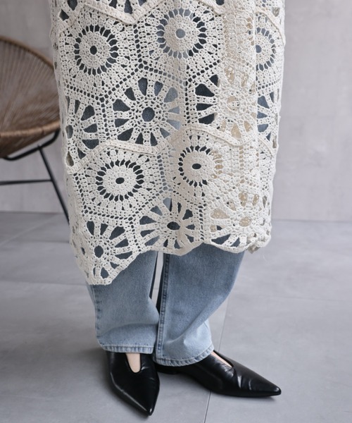 「ap retro」 ノースリーブワンピース FREE アイボリー レディース_画像4