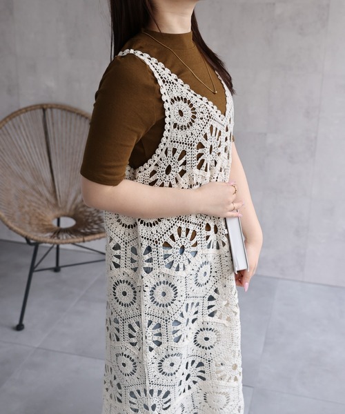 「ap retro」 ノースリーブワンピース FREE アイボリー レディース_画像7