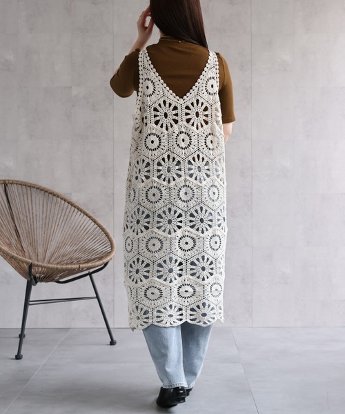 「ap retro」 ノースリーブワンピース FREE アイボリー レディース_画像9