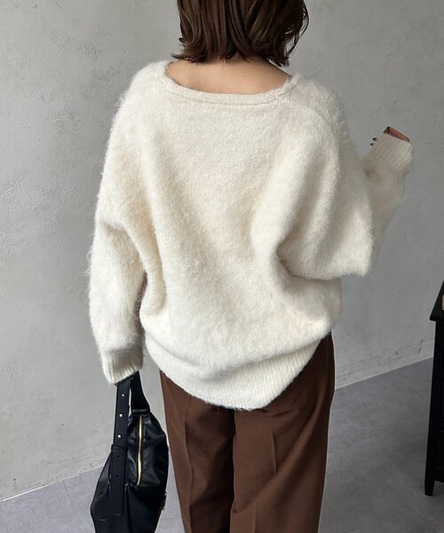 Thevon（ゼヴォン） ニット セーター アルパカ混Vネックゆるニット