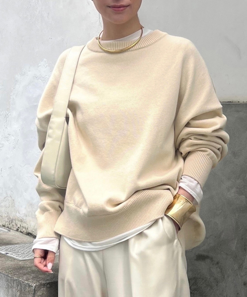 Deuxieme Classe（ドゥーズィエムクラス） 長袖ニット - ベージュ