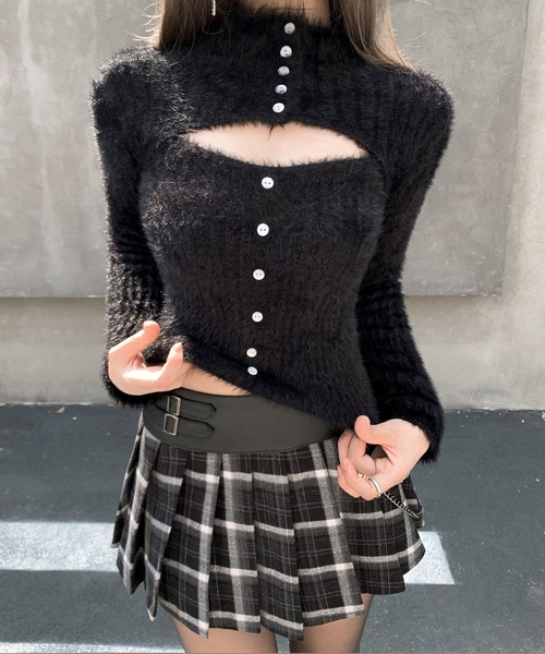 VEILA ニット セーター シャギーボレロ付きニットトップス レディース