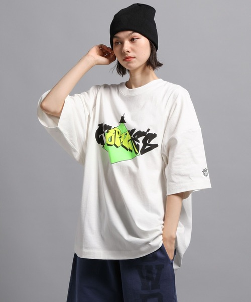 「GEORGE'S」 半袖Tシャツ MEDIUM ホワイト×イエロー メンズ_画像4