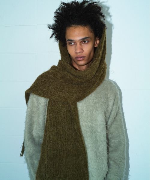CAMPHOR WOOD マフラー MOHAIR/ALPACA FRINGE LONG MUFFLER / モヘア