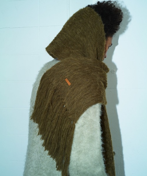 CAMPHOR WOOD マフラー MOHAIR/ALPACA FRINGE LONG MUFFLER / モヘア