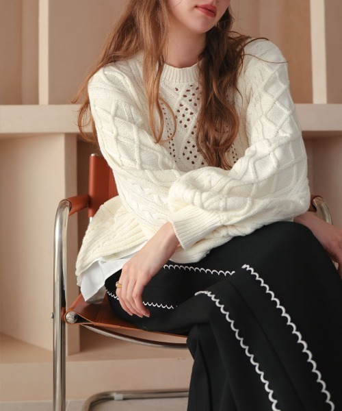 DONOBAN（ドノバン） スラックス パンツ スカラップブレードレース