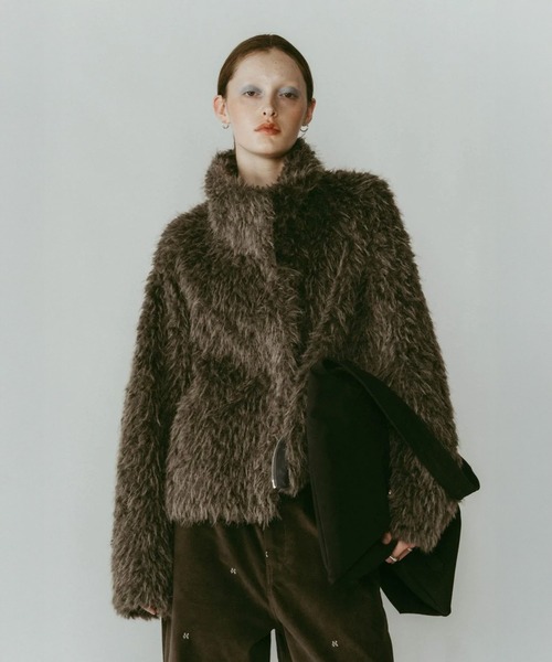 ジャケット・アウター Knuth Marf shaggy stand collar coativory Knuth Marf - shaggy stand collar coat / シャギースタンドカラー
