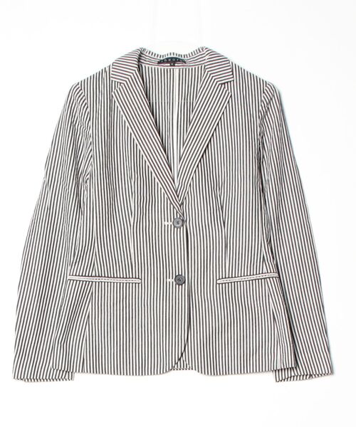 theory（セオリー） 」 ストライプ柄テーラードジャケット 4 ブラック