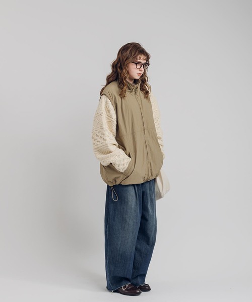 「MUHET」 ベスト X-LARGE ライトグレー レディース_画像2