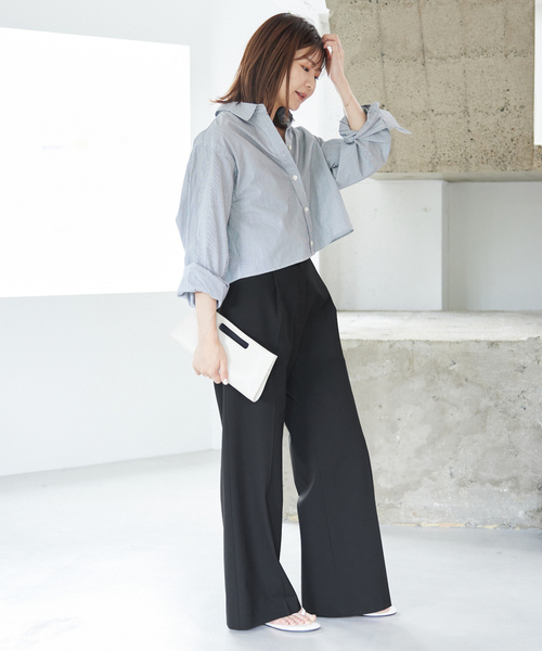 「SLOBE IENA」 長袖シャツ FREE チャコールグレー レディース_画像3