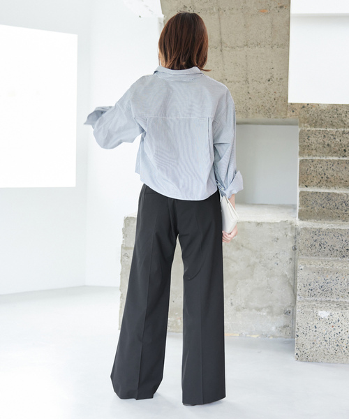 「SLOBE IENA」 長袖シャツ FREE チャコールグレー レディース_画像4