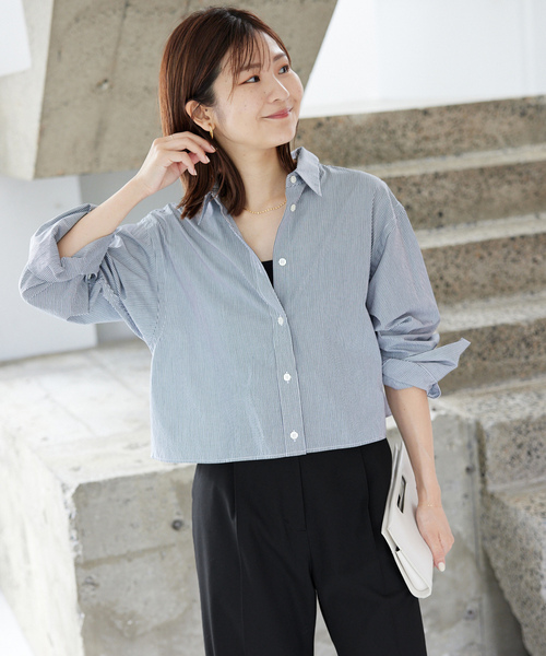 「SLOBE IENA」 長袖シャツ FREE チャコールグレー レディース_画像5