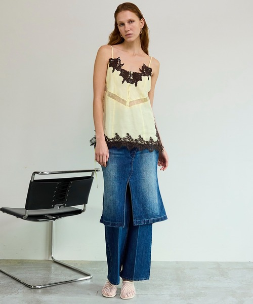 MAISON SPECIALプリーツスカートレイヤードパンツ　デニム MAISON SPECIAL（メゾンスペシャル）の「Pleated Skirt Layered Pants