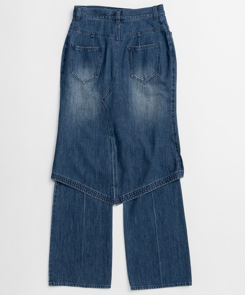 MAISON SPECIAL プリーツスカートレイヤードパンツ　デニム MAISON SPECIAL（メゾンスペシャル）の「Pleated Skirt Layered Pants