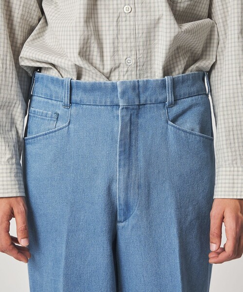 未使用　stevenalan ダークブルー プリーツデニムスラックス STEVEN ALAN（スティーブンアラン） スラックス デニム Lポケット