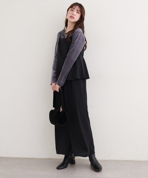 natural couture オールインワン ストレッチぺプラムオールインワン