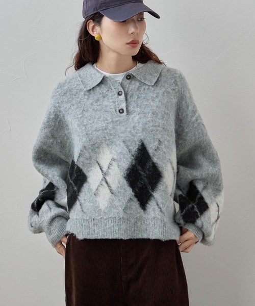 美品✨ETRO エトロ アーガイル Vネックニット ウール100% XL ETRO (エトロ) ウール100％ ペイズリー クルーネック ニット