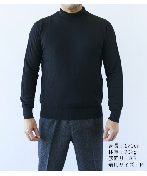 「CROSSPLUS ONLINE」 「bizcos」長袖ニット M ネイビー メンズ_画像6