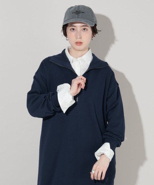 George's ワンピース ハーフジップスタンドワンピース : ZOZOTOWN