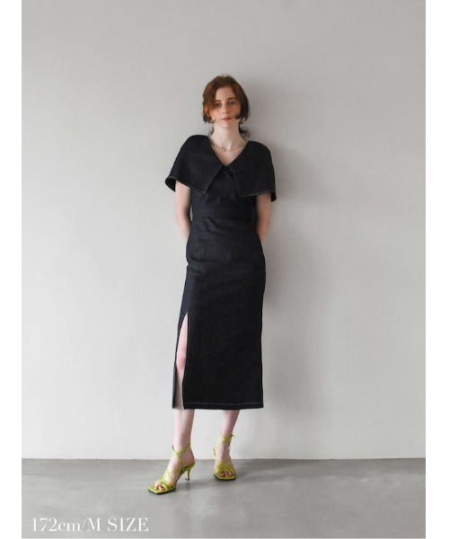 「Katrin TOKYO」 ノースリーブワンピース S インディゴブルー レディース_画像8
