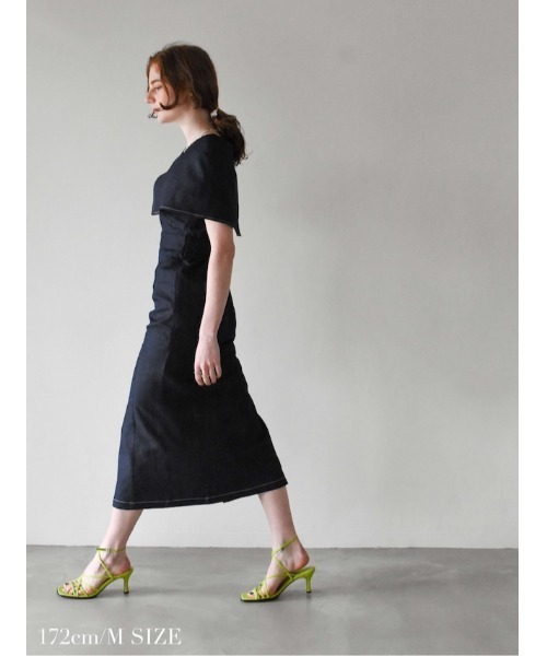 「Katrin TOKYO」 ノースリーブワンピース S インディゴブルー レディース_画像9