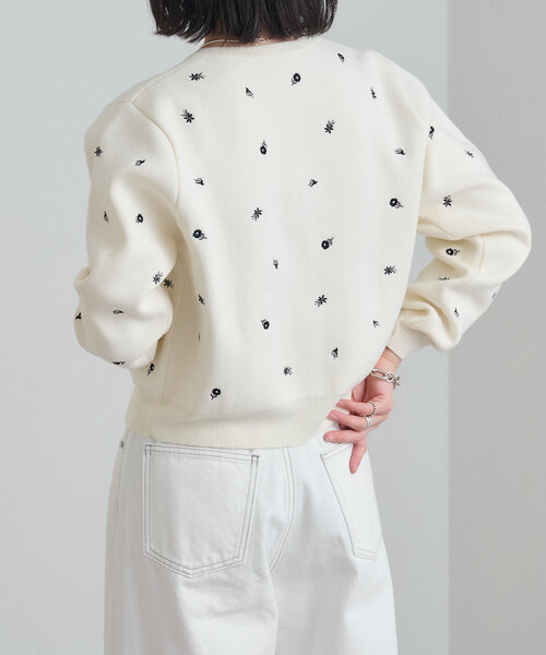 「Omekashi」 7分袖ニットカーディガン FREE オフホワイト レディース_画像5