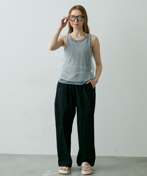 「Crisp」 イージーパンツ FREE イエロー レディース_画像3