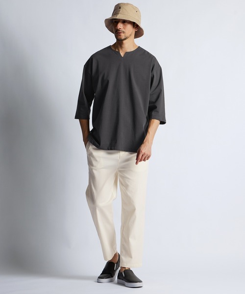 LANVIN en Bleu バケットハット Mサイズ ブラック/ホワイト LANVIN en Bleu 帽子 ハット ロゴ バケットハット メンズ : ZOZOTOWN