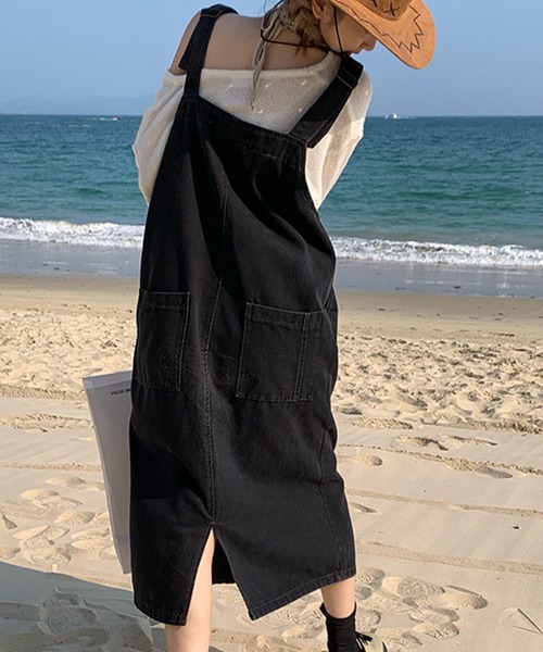 「DAY CLOSET」 サロペットスカート L ライトブルー レディース_画像2