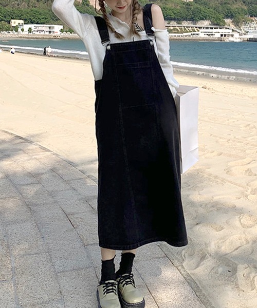 「DAY CLOSET」 サロペットスカート L ライトブルー レディース_画像5