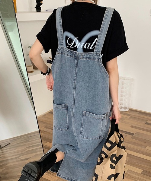 「DAY CLOSET」 サロペットスカート L ライトブルー レディース_画像7