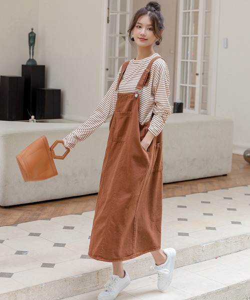 「DAY CLOSET」 サロペットスカート L ライトブルー レディース_画像8