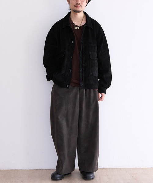 A LEATHER TRUCKER JACKET レザージャケット M ovy A LEATHER（エーレザー） コート ジャケット A LEATHER TRUCKER JACKET