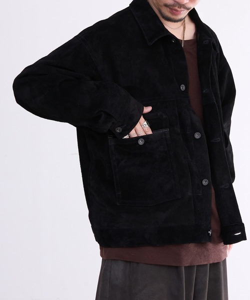 A LEATHER TRUCKER JACKET レザージャケット M ovy A LEATHER（エーレザー） コート ジャケット A LEATHER TRUCKER JACKET