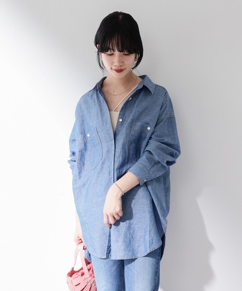 「SHENERY」 長袖シャツ FREE ブルー レディース_画像3