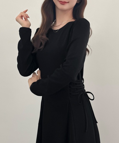 「CENEA」 長袖ワンピース MEDIUM チャコール レディース_画像2