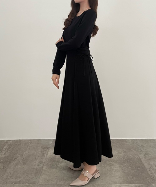 「CENEA」 長袖ワンピース MEDIUM チャコール レディース_画像4