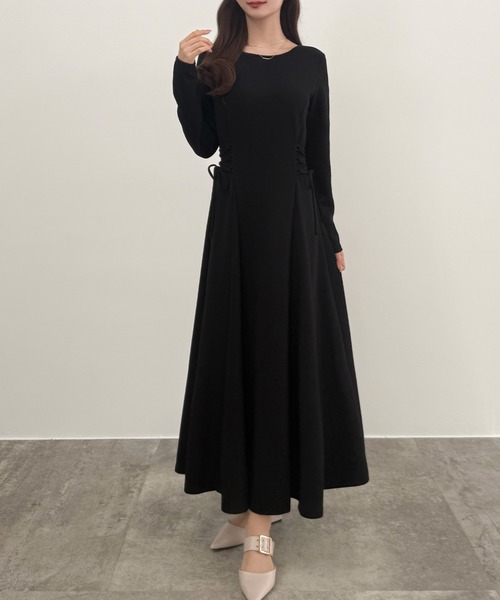 「CENEA」 長袖ワンピース MEDIUM チャコール レディース_画像6