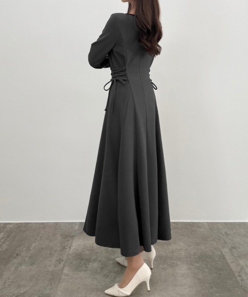 「CENEA」 長袖ワンピース MEDIUM チャコール レディース_画像8