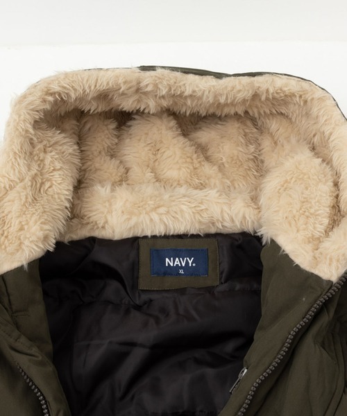 「NAVY」 ミリタリーコート L ブラック メンズ_画像9