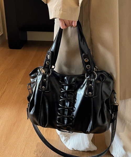 LACーVERT ショルダーバッグ バッグ レースアップフェイクレザー2WAY