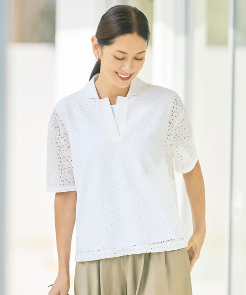 自由区（ジユウク） tシャツ 半袖 ラッセルレースジャージー トップス 