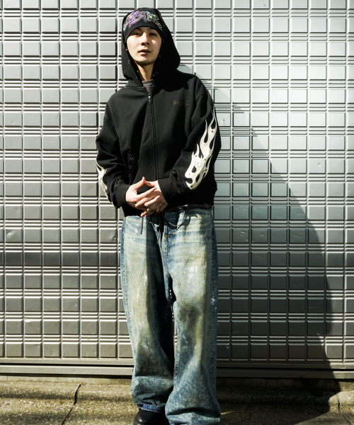 SUPPLIER（サプライヤー） パーカー Fire Tribal Patch Zip Hoodie