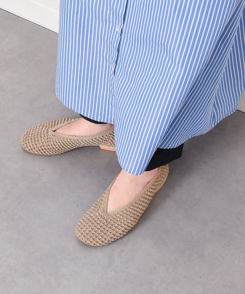 パンプス 「ANGEL ALARCON」ニットアッパーフラットパンプス(D61500)