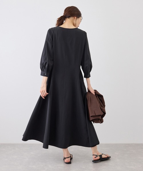 BLACK PEACE NOW 裾切りっぱなし　ロングワンピース ROPE' PICNIC（ロペ ピクニック） ワンピース 入学式 7分袖リラックス