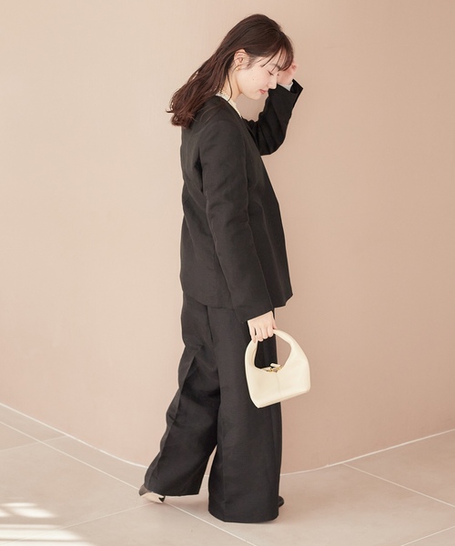 美品！plage プラージュ ノーカラージャケット 36 plage（プラージュ） ノーカラージャケット 36 ブラック レディース
