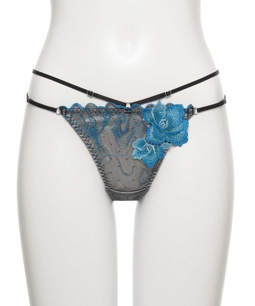 ★Ravijour★ベロアブラショーツ★フルバックパンツ下着★ボタン付★NAVY Ravijour - ☆Ravijour☆ベロアブラショーツ☆フルバックパンツ下着