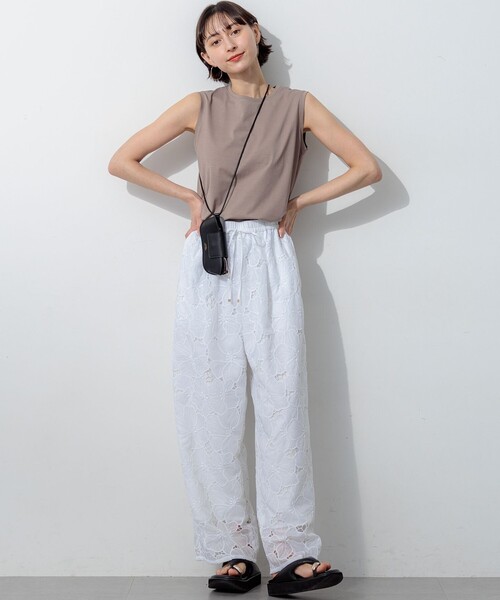 ワイドパンツ パンツ エンブロイダリー レディース : ZOZOTOWN Yahoo